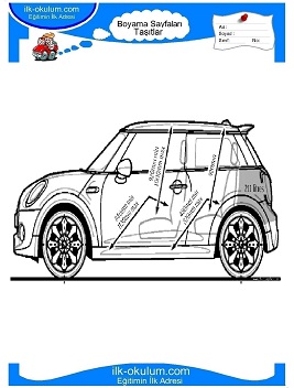 Çocuklar İçin Mini-cooper Boyama Sayfaları 